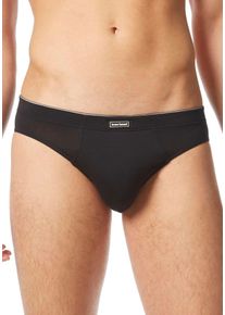 Slip Bruno Banani "INFINITY", Herren, Gr. XXL, schwarz, Obermaterial: 47% Baumwolle, 47% Modal, 6% Elasthan, unifarben mit Farbeinsatz, k&ouml;rpernah, Unterhosen Slip, mit Markenpr&auml;gung am Bund