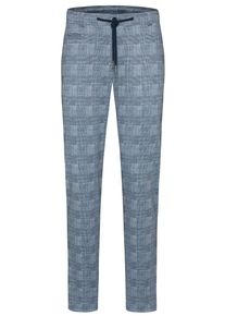 Chinohose Bugatti, Herren, Gr. 36, L&auml;nge 30, blau (marine), 86% Polyester, 9% Viskose, 5% Elasthan, Glencheckmuster, slim fit, Hosen Chinohose, mit Flexcity-Ausstattung