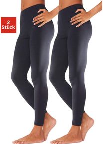 Leggings Vivance ACTIVE, Damen, Gr. 44/46, N-Gr, schwarz, Single Jersey, Obermaterial: 95% Baumwolle, 5% Elasthan, unifarben, Basic, Basic lang, Hosen Leggings, mit Gummibund, Loungewear, Topseller