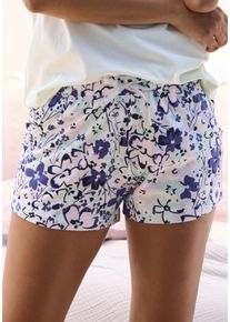 Pyjamashorts s.Oliver, Damen, Gr. 44/46, N-Gr, rosa (grau, rosa, gebl&uuml;hmt), Single Jersey, Obermaterial: 50% Baumwolle, 50% Viskose, gebl&uuml;mt, Basic, Basic kurz, Hosen Pyjamashorts, mit sch&ouml;nem Allover-Print