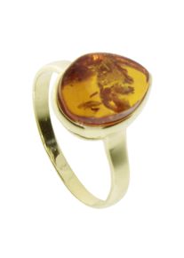 Fingerring OSTSEE-SCHMUCK "- Ulma - Gold 333/000 - Bernstein" Gr. 60, gold (gold 333, goldfarben, gelb), Fingerringe, Damen, 60, Fingerring