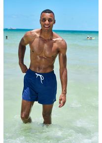 Badeshorts Venice Beach, Herren, Gr. M (50), N-Gr, blau (marine), Microfaser, Polyester, Recycling-Polyester, kontrastfarbene Details, unifarben, Badehosen Badeshorts, mit Marken-Logo