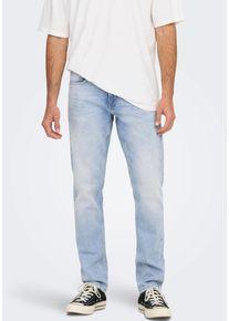 Only & Sons Regular-fit-Jeans ONLY & SONS "WEFT", Herren, Gr. 31, L&auml;nge 30, blau (light blau denim), Denim/Jeans, Obermaterial: 99% Baumwolle, 1% Elasthan, normal, Jeans Regular-fit-Jeans