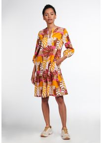 Blusenkleid Eterna "CLASSIC FIT", Damen, Gr. 38, Normalgr&ouml;&szlig;en, orange, Popeline, 100% cotton, normal, Kleider Blusenkleid