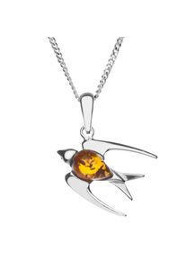 Kette mit Anh&auml;nger OSTSEE-SCHMUCK "- Schwalbe - Silber 925/000 - Bernstein" Gr. 60, silber (silber 925, silberfarben, wei&szlig;), Schmuck_Sets, Damen, 60, Silber 925 (Sterlingsilber), Kette mit Anh&auml;nger