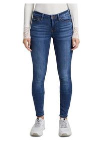 Skinny-fit-Jeans Tom Tailor Denim "JONA", Damen, Gr. 31, L&auml;nge 34, blau (clean mid stone blau denim), Denim/Jeans, Obermaterial: 72% Baumwolle, 27% Polyester, 1% Elasthan, skinny fit lang, Jeans Skinny-fit-Jeans