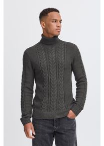 Stehkragenpullover Blend "BHBASIM Roll", Herren, Gr. M, grau (charcoal mix), Strick, Obermaterial: 50% Baumwolle, 47% Polyacryl, 3% Nylon, unifarben, regular fit normal, Rippb&uuml;ndchen, Pullover Stehkragenpullover