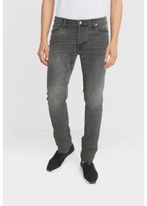 Jack & Jones Slim-fit-Jeans JACK & JONES "JJIGLENN JJORIGINAL SQ 650", Herren, Gr. 32, L&auml;nge 34, grau (grau denim), Denim/Jeans, Obermaterial: 76% Baumwolle, 22% Polyester, 2% Elasthan, Abriebeffekte, slim fit, Jeans Slim-fit-Jeans