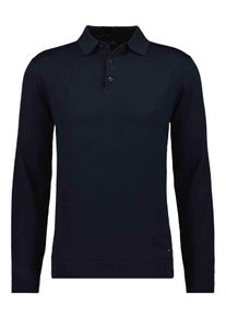 Rundhalspullover Ragman, Herren, Gr. 48, blau (dunkelblau, 711), Strick, 100% Wolle, hoch geschlossener Ausschnitt, Pullover Rundhalspullover