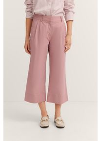 Stoffhose Bugatti, Damen, Gr. 46, Normalgr&ouml;&szlig;en, rosa (720, rose), 80% Baumwolle, 20% Leinen, unifarben, normal, Hosen Stoffhose, mit Kordelzug