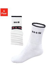 H.I.S. Sportsocken H.I.S, Herren, Gr. 35-38, wei&szlig;, Baumwollmischung, Rippstruktur, elastisch, Socken Sportsocken, mit Frottee & verst&auml;rkten Belastungszonen, Topseller
