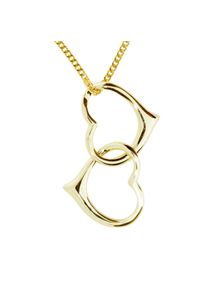 Kette mit Anh&auml;nger OSTSEE-SCHMUCK "- Herz - Silber 925/000, vergoldet -" Gr. 45, gold (goldfarben, gelb), Halsketten, Damen, 45, Silber 925 (Sterlingsilber), Kette mit Anh&auml;nger