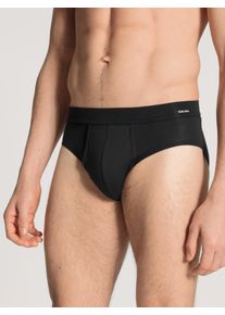 Slip Calida "Cotton Code", Herren, Gr. S (46/48), schwarz, Single Jersey, Obermaterial: 95% Baumwolle, 5% Elasthan, unifarben, normal, Unterhosen Slip, Baumwoll-Mix, elastisch, mit Eingriff, weich
