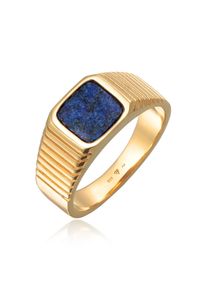 Siegelring Kuzzoi "Ring Herren Siegelring Sodalith Quadrat 925 Silber" Gr. 60, gold, Fingerringe, Herren, 60, ohne Stein, Silber 925 (Sterlingsilber), 10mm, Siegelring