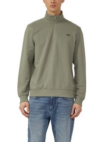 Sweater s.Oliver, Herren, Gr. 3XL, khaki, Sweatware, Obermaterial: 70% Baumwolle, 30% Polyester, unifarben, normal h&uuml;ftbedeckend, Rundhals, B&uuml;ndchen, Sweatshirts Sweater, mit Troyer-Kragen