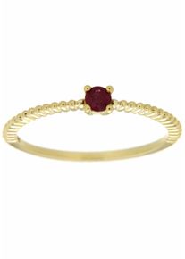 Goldring Firetti "Schmuck Geschenk Gold 333 Damenring Goldring Edelstein Farbstein" Gr. 17, bunt (gelbgold, 333, rot), Fingerringe, Damen, 17, Gelbgold 333, Goldring, mit Rubin