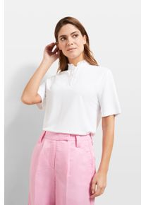 T-Shirt Bugatti, Damen, Gr. XS, wei&szlig;, 55% Modal, 45% Polyester, normal, ohne Ausschnitt, normaler Saum, Shirts T-Shirt, mit R&uuml;schendetails