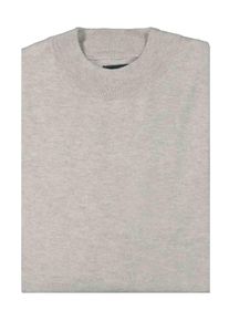 Rundhalspullover Ragman, Herren, Gr. 58, grau (hellgrau), Strick, 95% Baumwolle 5% Kaschmir, hoch geschlossener Ausschnitt, Pullover Rundhalspullover