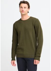 Rundhalspullover Blend "BHREDHILL crewneck", Herren, Gr. S, gr&uuml;n (forest night), Strick, Obermaterial: 100% Baumwolle, unifarben, slim fit normal, Rundhals, Rippb&uuml;ndchen, Pullover Rundhalspullover