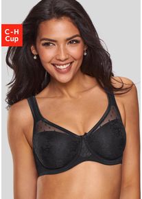 Minimizer-BH Nuance, Damen, Gr. 85, Cup E, schwarz, Spitze, Obermaterial: 79% Polyamid, 15% Polyester, 6% Elasthan, BHs Minimizer-BH, mit unterlegter Jacquardspitze, Dessous