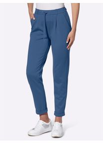 Jogger Pants Inspirationen, Damen, Gr. 46, Normalgr&ouml;&szlig;en, blau (jeansblau), 58% Viskose, 36% Polyamid, 6% Elasthan, unifarben, Hosen Jogger Pants