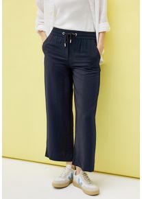 Stoffhose Cecil "Style Neele", Damen, Gr. XXL (46), L&auml;nge 26, blau (universal blau), Web, Obermaterial: 88% Viskose, 12% Polyamid, unifarben, loose fit kn&ouml;chelfrei, Hosen Stoffhose, Sommerhose mit elastischem Bund