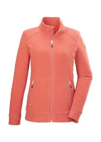 Fleecejacke Killtec "KOS 100 WMN FLC JCKT", Damen, Gr. 36, rot (hellrot), Obermaterial: 100% Polyester, Jacken Fleecejacke, Gestreifte Damen-Fleecejacke mit Zipper-Taschen und Kinnschutz