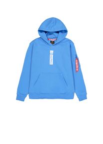Hoodie Alpha Industries "Alpha Puff Print Hoodie", Herren, Gr. L, mediteranian blau, Obermaterial: 80% Baumwolle, 20% Polyester, regular fit, Sweatshirts Hoodie