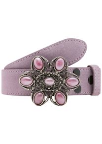 Lederg&uuml;rtel RETTUNGSRING G&Uuml;RTEL, Damen, Gr. 85, lila, Leder, unifarben, G&uuml;rtel Lederg&uuml;rtel, mit austauschbarer Schlie&szlig;e &raquo;Nostalgie Perle Rosa&laquo;