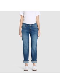 Straight-Jeans MAC "SUE relax", Damen, Gr. 46, L&auml;nge 29, blau (indigo blau washed), Web, Obermaterial: 95% Baumwolle, 4% Polyester, 1% Elasthan, straight fit, Jeans Straight-Jeans, im Four-Pocket Style