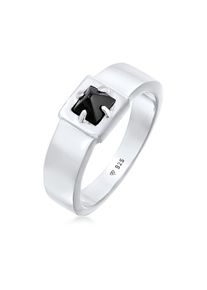 Siegelring Kuzzoi "Ring Herren Bandring Onyx Pyramide 925 Silber" Gr. 64, silber, Fingerringe, Damen, 64, ohne Stein, Silber 925 (Sterlingsilber), 8mm, Siegelring