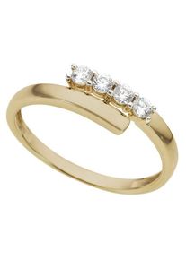 Fingerring Firetti "Schmuck Geschenk Gold 333 Damenring Goldring" Gr. 19, gelb (gelbgoldfarben, wei&szlig;goldfarben, kristallwei&szlig;), Fingerringe, Damen, 19, Gelbgold 333, 1,5mm, Fingerring, mit Zirkonia (synth.)