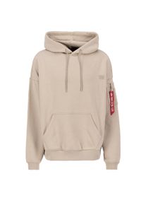 Hoodie Alpha Industries "Alpha Essentials RL Hoodie", Herren, Gr. S, beige (vintage sand), Obermaterial: 70% Baumwolle, 30% Polyester, normal, Sweatshirts Hoodie