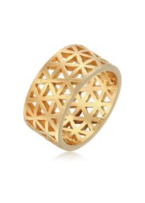 Silberring Elli "Ring Bandring Lebensblume Blume 925 Silber" Gr. 54, gold, Fingerringe, Damen, 54, Silber 925 (Sterlingsilber), Silberring