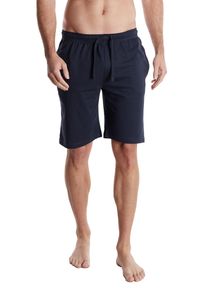 Bermudas Tom Tailor "Cansas", Herren, Gr. 50 (M), N-Gr, blau (blau, dunkel, uni), Single Jersey, Obermaterial: 100% Baumwolle, unifarben, Basic knielang, Hosen Bermudas, Bindeband, Seitentaschen, bequem, atmungsaktiv, elastisch