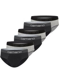 Slip Camano "comfort", Herren, Gr. XXL, schwarz (mix, schwarz), Obermaterial: 95% Baumwolle, 5% Elasthan, unifarben, k&ouml;rpernah, Unterhosen Slip, mit elastischem Logobund