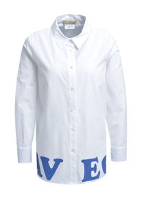 Smith & Soul Hemdbluse SMITH & SOUL, Damen, Gr. S, royal print, Web, Obermaterial: 100% Baumwolle, bedruckt, h&uuml;ftbedeckend, 1-Knopf-Manschette kontrastfarben,mit Schlitz, Blusen Hemdbluse, mit Statement-Schriftzug am Saum