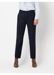 Schlupfhose Toni "Sue Ankle", Damen, Gr. 46, N-Gr, blau (dunkelblau), Web, Obermaterial: 62% Polyester, 35% Viskose, 3% Elasthan, unifarben, regular fit kn&ouml;chellang, Hosen Schlupfhose, Sommerhose mit Bundfalte