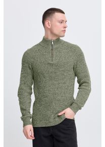 Stehkragenpullover Blend "BHDARIK HALFZIPP", Herren, Gr. XL, gr&uuml;n (forest night), Strick, Obermaterial: 100% Baumwolle, unifarben, regular fit normal, Rippb&uuml;ndchen, Pullover Stehkragenpullover