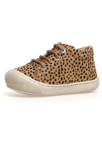 Lauflernschuh Naturino "COCOON PR.PONY", M&auml;dchen, Gr. 20, braun (braun, schwarz, leo), Veloursleder, gemustert, Schuhe Lauflernschuh, Babyschuh, Sneaker mit Animal-Print, Gr&ouml;&szlig;enschablone zum Download