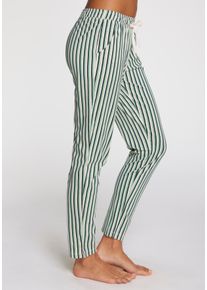 Pyjamahose s.Oliver, Damen, Gr. 44/46, N-Gr, gr&uuml;n, wei&szlig;, gestreift, Single Jersey, Obermaterial: 50% Baumwolle, 50% Viskose, gestreift, Basic lang, Hosen Pyjamahose, mit sch&ouml;nem Allovermuster