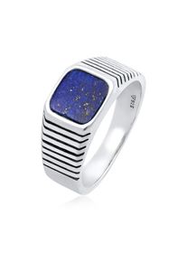 Siegelring Kuzzoi "Ring Herren Siegelring Sodalith Quadrat 925 Silber" Gr. 62, silber, Fingerringe, Herren, 62, ohne Stein, Silber 925 (Sterlingsilber), 10mm, Siegelring