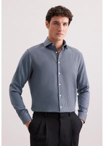 Businesshemd Seidensticker "Schwarze Rose", Herren, Gr. M40, normale &Auml;rmell&auml;ngen, blau (dunkelblau), 100% Baumwolle, Hahnentrittmuster, regular fit, 2-Knopf-Manschette, Hemden Businesshemd, Regular 1/1 Kentkragen Pepita