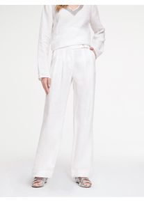 Leinenhose Heine, Damen, Gr. 36, Normalgr&ouml;&szlig;en, wei&szlig;, 100% Leinen, unifarben, lang, Hosen Leinenhose