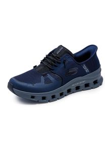 Slip-On Sneaker Skechers "GLIDE-STEP PRO", Herren, Gr. 44, blau (navy, dunkelgrau), Textil, Schuhe Slip-On Sneaker, Laufschuh, Trainingsschuh mit flexibler Traktionslaufsohle, Topseller