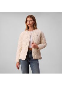 Steppjacke Calvin Klein Jeans "INSULATED LINER JACKET", Damen, Gr. XXL (46), grau (fog), Web, Obermaterial: 100% Polyamid, unifarben, klassisch normal, Rundhals, eingesetzt eingefasste Kante mit Schlitz, Jacken Steppjacke, Mit Rundhalsausschnitt