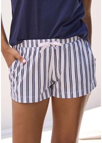 Pyjamashorts s.Oliver, Damen, Gr. 44/46, N-Gr, schwarz-wei&szlig; (schwarz, wei&szlig;, gestreift), Single Jersey, Obermaterial: 50% Baumwolle, 50% Viskose, gestreift, Basic, Basic kurz, Hosen Pyjamashorts, mit sch&ouml;nem Allover-Print