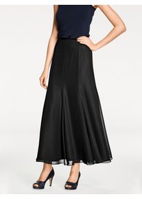 Godetrock Heine, Damen, Gr. 25, schwarz, 100% Polyester, unifarben, lang, R&ouml;cke Godetrock