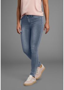 Skinny-fit-Jeans Arizona "Ultra Stretch", Damen, Gr. 46, N-Gr, blau (blau used), Jeans, Obermaterial: 63% Baumwolle, 32% Polyester, 5% Elasthan, skinny fit kn&ouml;chellang, Jeans Skinny-fit-Jeans, extra-eng geschnittene Beinform, modische Used-Waschung, Topseller
