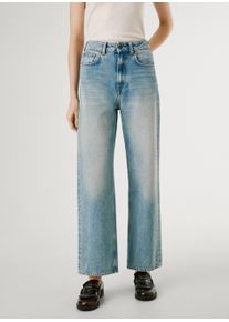 Straight-Jeans Pepe Jeans "UHW &ndash; Ultra High Waist", Damen, Gr. 27, L&auml;nge 30, used dirty blau, Denim/Jeans, Obermaterial: 100% Baumwolle, straight fit lang, Jeans Straight-Jeans, mit hohem Bund